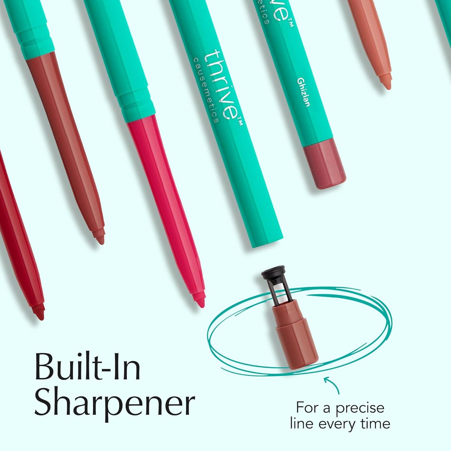 Thrive Causemetics Lip Filler Long-Wearing + Plumping Lip Liner, Shea Butter Hydrating Lip Plumper Retractable Lip Liner Pencil, Built In Sharpener, Vegan & Cruelty Free, Jo (Pink Mauve)