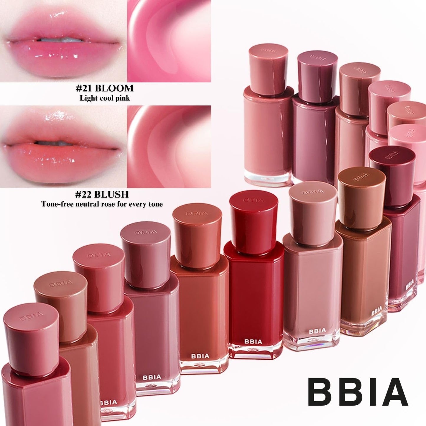 BBIA Glow Tint – Lip Plumping Volumizing Glossy & Glowy Lip Stain Naturally Moisturizing Comfortable Texture Lightweight Long-Lasting Vivid Color Non-Sticky Korean Makeup (22 BLUSH, Pack of 1)