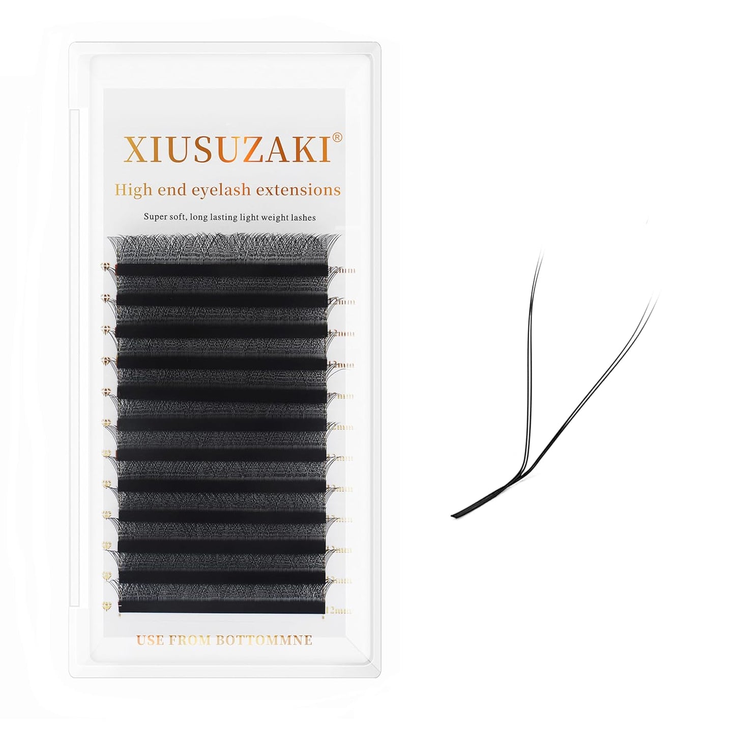 YY Lash Extensions Supplies Y Eyelash Extensions 0.07mm Thickness L/LU Curl Mix 8-15mm Premade Fans 4D Russian Volume Matte Black 12 Rows Crisscross Eye Lashes(YY-0.07-L,8-15mm)