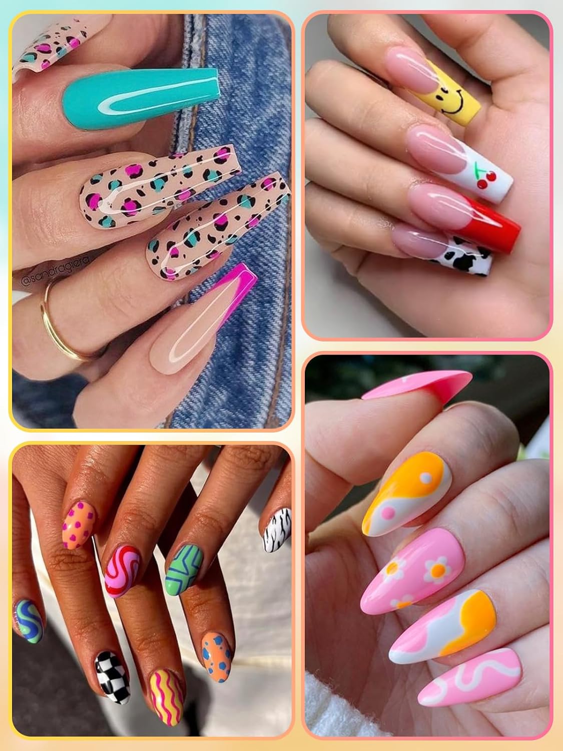 EBANKU 24 Color Nail Art Pens Set 3D Acrylic Paint Nail Art Quick-Drying Nail Point Dotting Liner Pen Sets for Home & Salon Nail DIY, 12 Count Double Headed Nail Pens