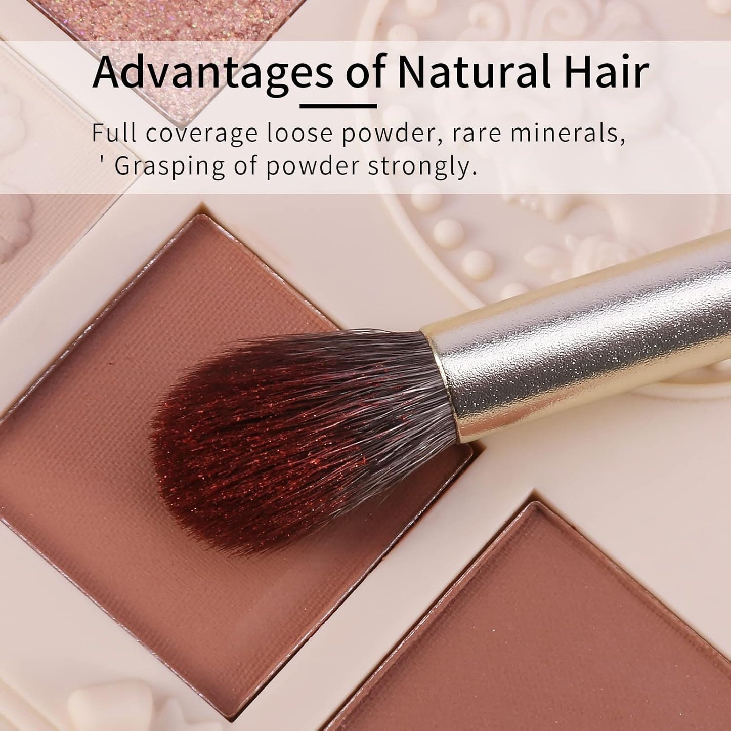 Natural Goat Hair Eye Shadow Brush, ENZO KEN Blending Eyeshadow Brush, Eye Shadow Blending Brush, Eye Blending Brush, Small Nose Contour Brush, Smudge Eye Brushes, Eyeshadow Blending Brush. Gold,E204L