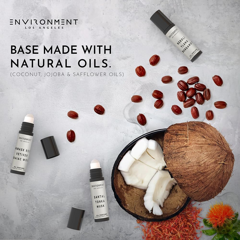 ENVIRONMENT Inspired by 5-Star Hotels ARH 10ml Roll-on Perfume (White Woods | Pomegranate | Peony) Body Oil Fragrance, Roll On Oil, Body Fragrance for Women & Men, Luxury Scents, Vegan & Cruelty-Free