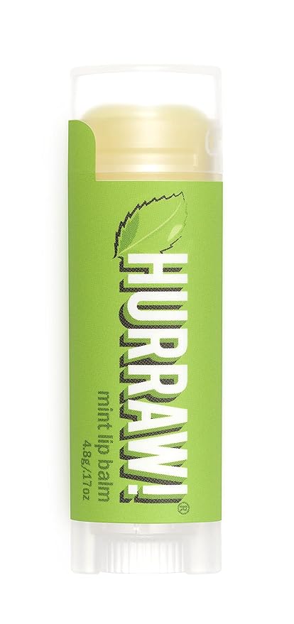 Hurraw! Mint Lip Balm: Organic, Certified Vegan, Cruelty and Gluten Free. Non-GMO, 100% Natural Ingredients. Bee, Shea, Soy and Palm Free. Made in USA