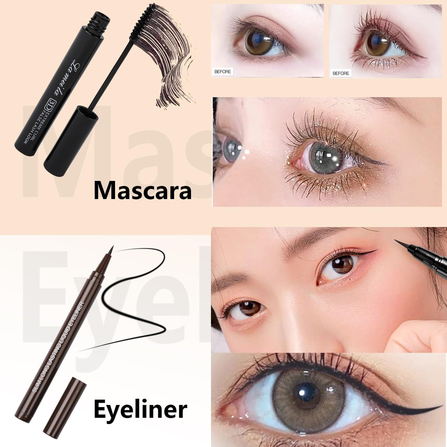 All in One Makeup Kit For Women Girls Teens 2x16 Colors Eyeshadow Palette Liquid Foundation Eyeliner Pencils Contouring Stick Lip Gloss Eyebrow Pencils Mascara Powder Puff Makeup Brushes Makeup sets