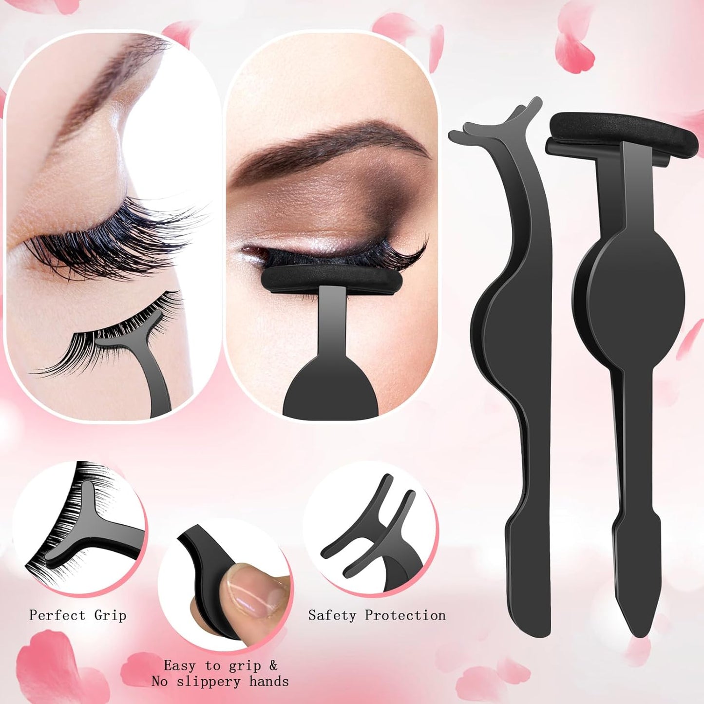 Eyelash Applicator Tool – 5-in-1 Lash Applicator Tool Set with Eyelash Extension Tweezers, Scissors, Brush – Professional Eye Lash Applicator Tools for DIY Eyelash Extensions, Cluster Lashes