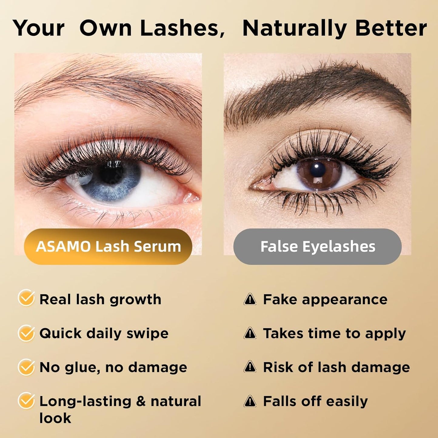 Eyelash & Eyebrow Growth Serum – 15 Plant Extracts for Longer, Denser & Fuller Lashes & Brows, Boosts Natural Hair Development,eyelash serum,Hypoallergenic Oil-Free,lash growth serum (Glossy Black)