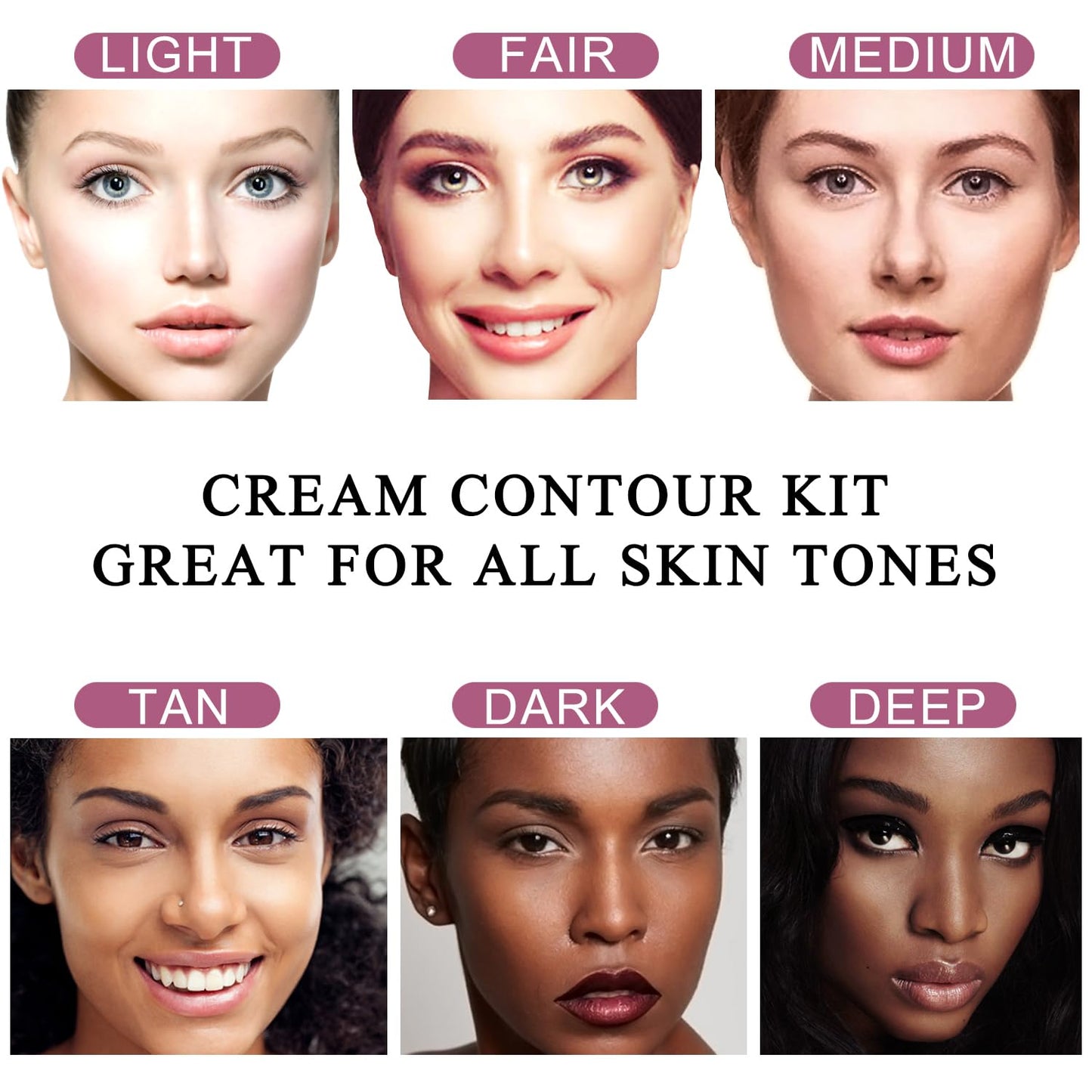 Youngfocus Cosmetics Cream Contour Best 8 Colors Contouring Foundation - Highlighting Makeup Kit/Concealer Palette - Vegan, Cruelty Free and Hypoallergenic - Instruction Manual（Face Blushes）