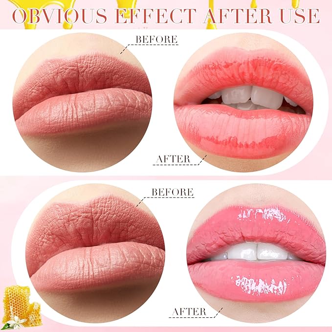 12 Pcs Bee Lip Balm Honey Pot with Brush Propolis Lip Mask Overnight, Moisturizing Hydrating Lip Sleeping Mask Prevention Dry and Cracked(Honey+Strawberry+Watermelon)