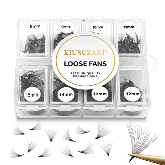 Premade Fans Eyelash Extensions 600 Fans 20D Premade Lash Fans Volume Lash Extensions 0.07 Thickness Eyelash Extension C Curl Mix 13-20mm Fluffy Soft Handmade Loose Fan(600Fans-20D-0.07-C,13-20mm)
