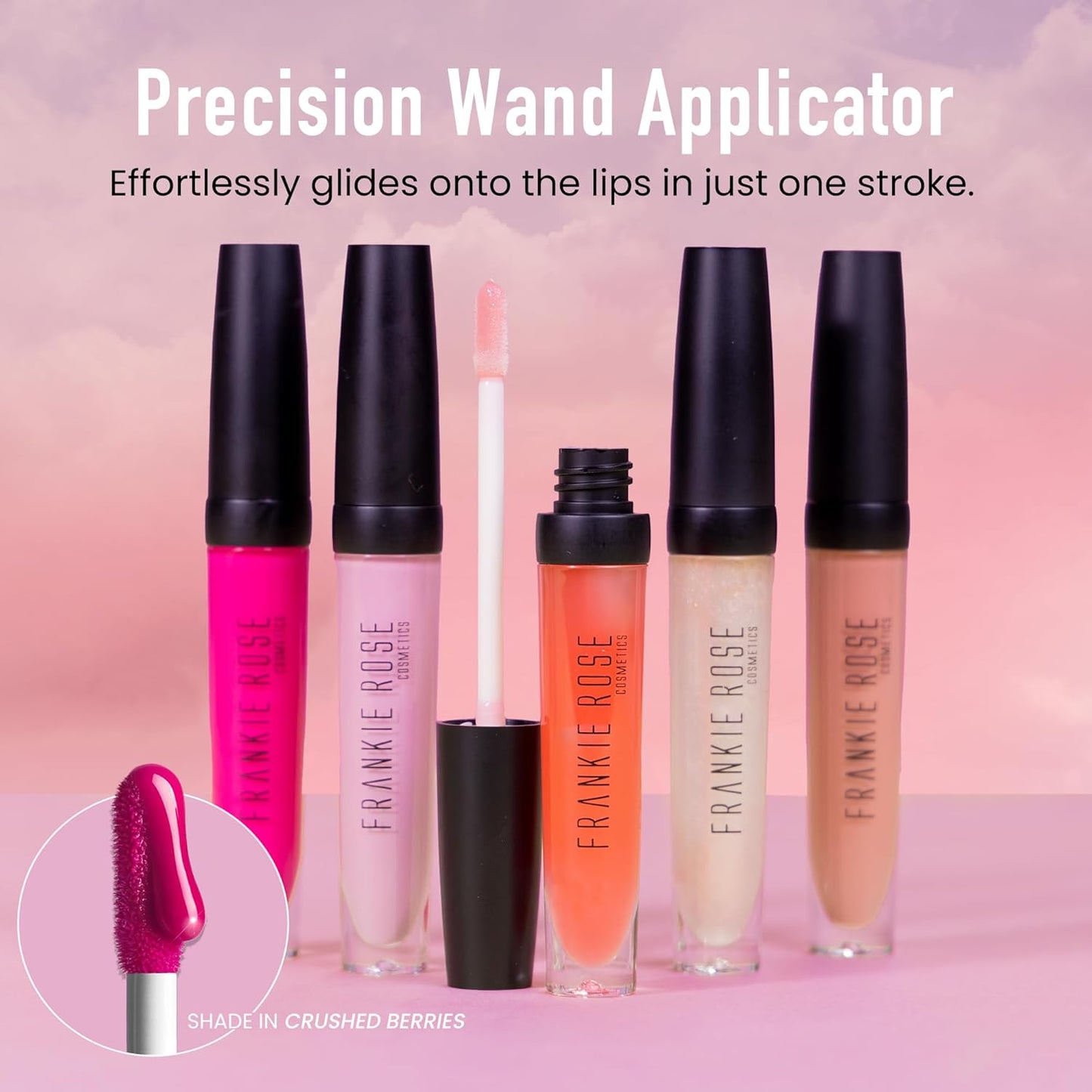 Frankie Rose Cosmetics Lip Gloss | Non-Sticky Formula, Long Lasting Gloss Shimmer, Bold Pigment & Hydrating Gloss of Lips, Flirt Shimmer Lip Gloss, 20g