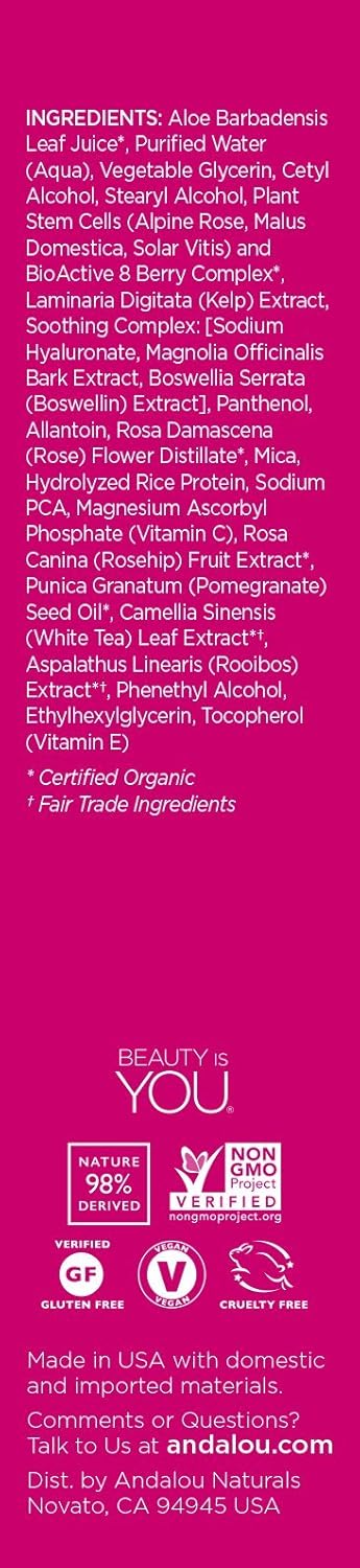 Andalou Naturals 1000 Roses Eye Revive Contour Gel, pomegranate,rose, 0.6 Fl Oz