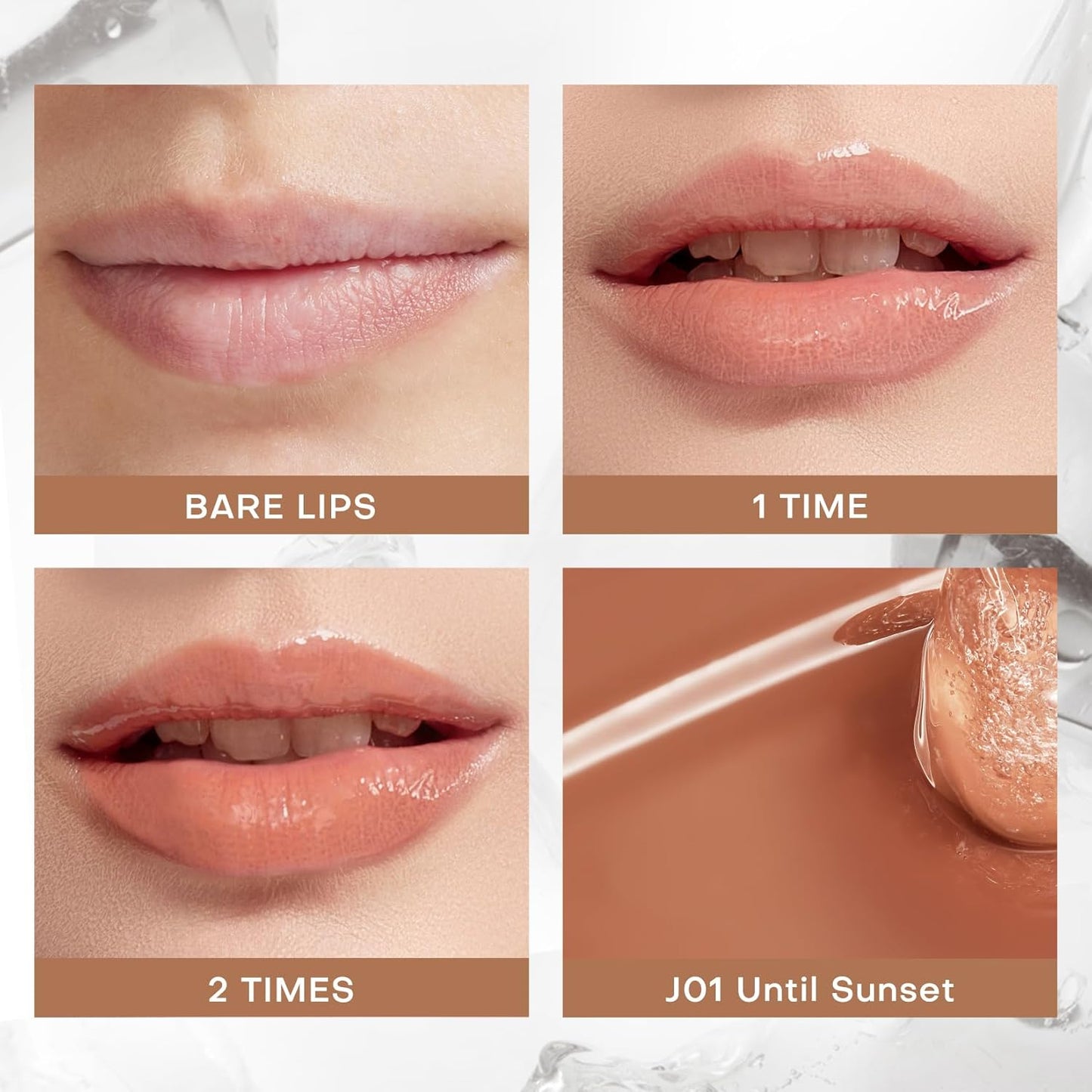 Mistine Lip Gloss Lip Oil Lip Plumber Non-sticky Tinted Lip Gloss for Women Infused with 1% Peptide Finish Lip Tint Hydrating Lip Stain Lightweight Feeling J01 Until Sunset Limited Edition 0.1 fl oz