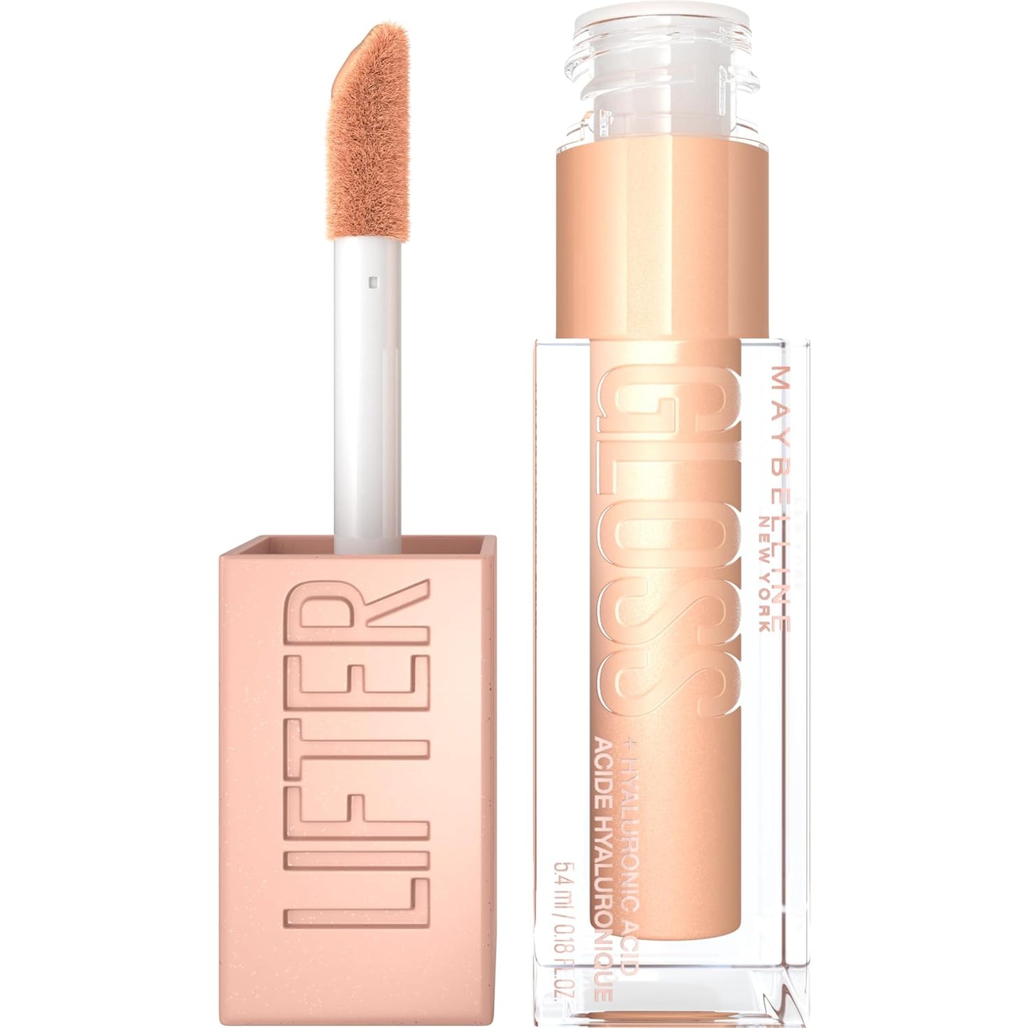 Maybelline Lifter Gloss, Hydrating Lip Gloss with Hyaluronic Acid, Sun, Clear Neutral, 0.18 Ounce