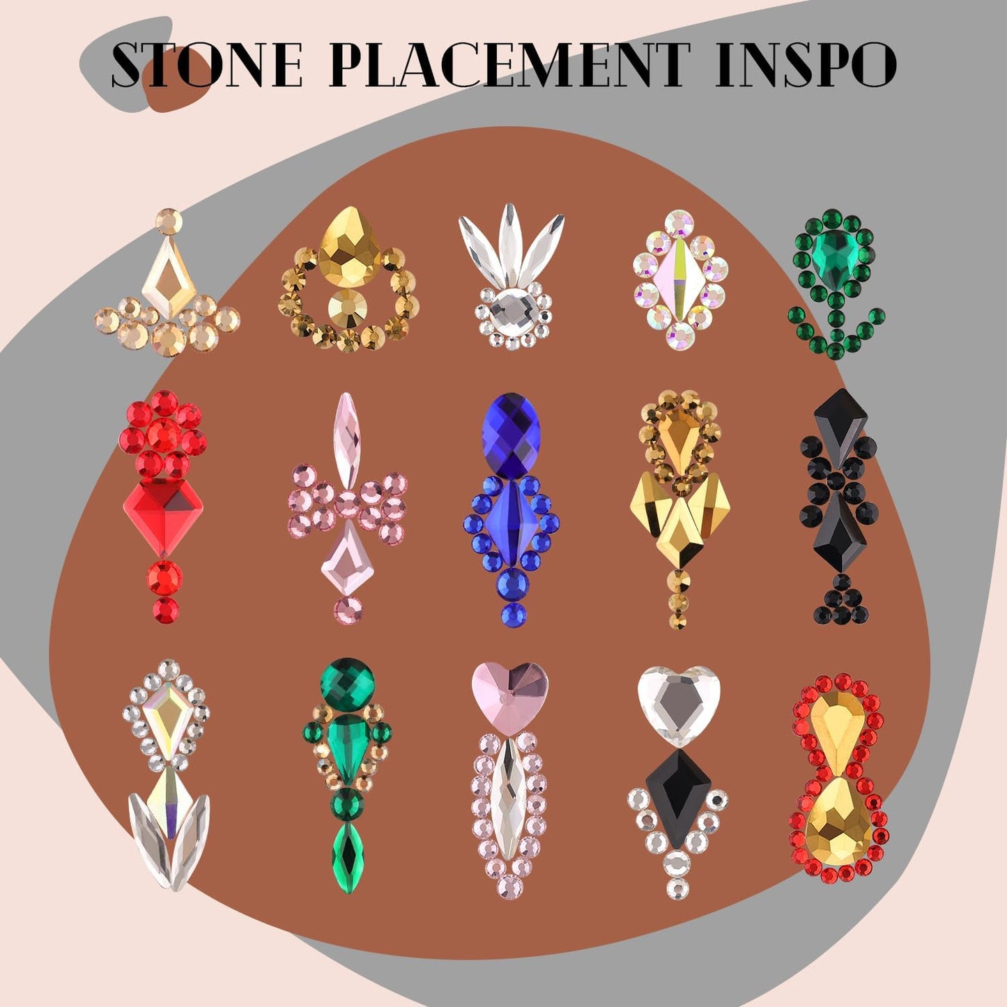 2060Pcs Pink Glass Nail Rhinestones 60Pcs Multi Shapes Flatback Nail Gems + 2000Pcs 1.5-4mm Round Crystal with Rhinestones Glue Gel, Manicure Nail Charms Diamond Gemstones for Nail Art