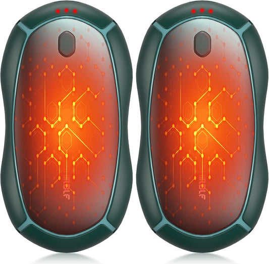 Hand Warmers Rechargeable, Electric Hand Warmers 2 Pack with Smart Chips Long Safe Heat, Portable Pocket Heater,Gifts for Christmas,Golf,Camping,Hunting, Stocking Stuffers