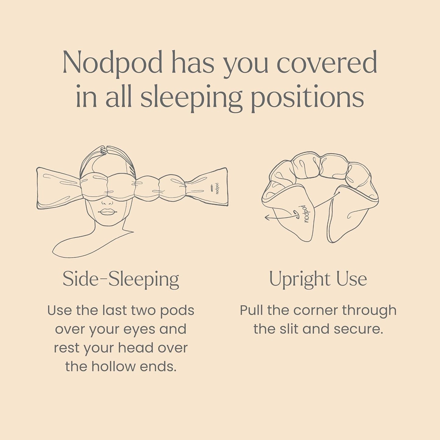 Nodpod Gentle Pressure Sleep Mask | Patented Light Blocking Design for Sleeping, Traveling & Relaxation - Bone
