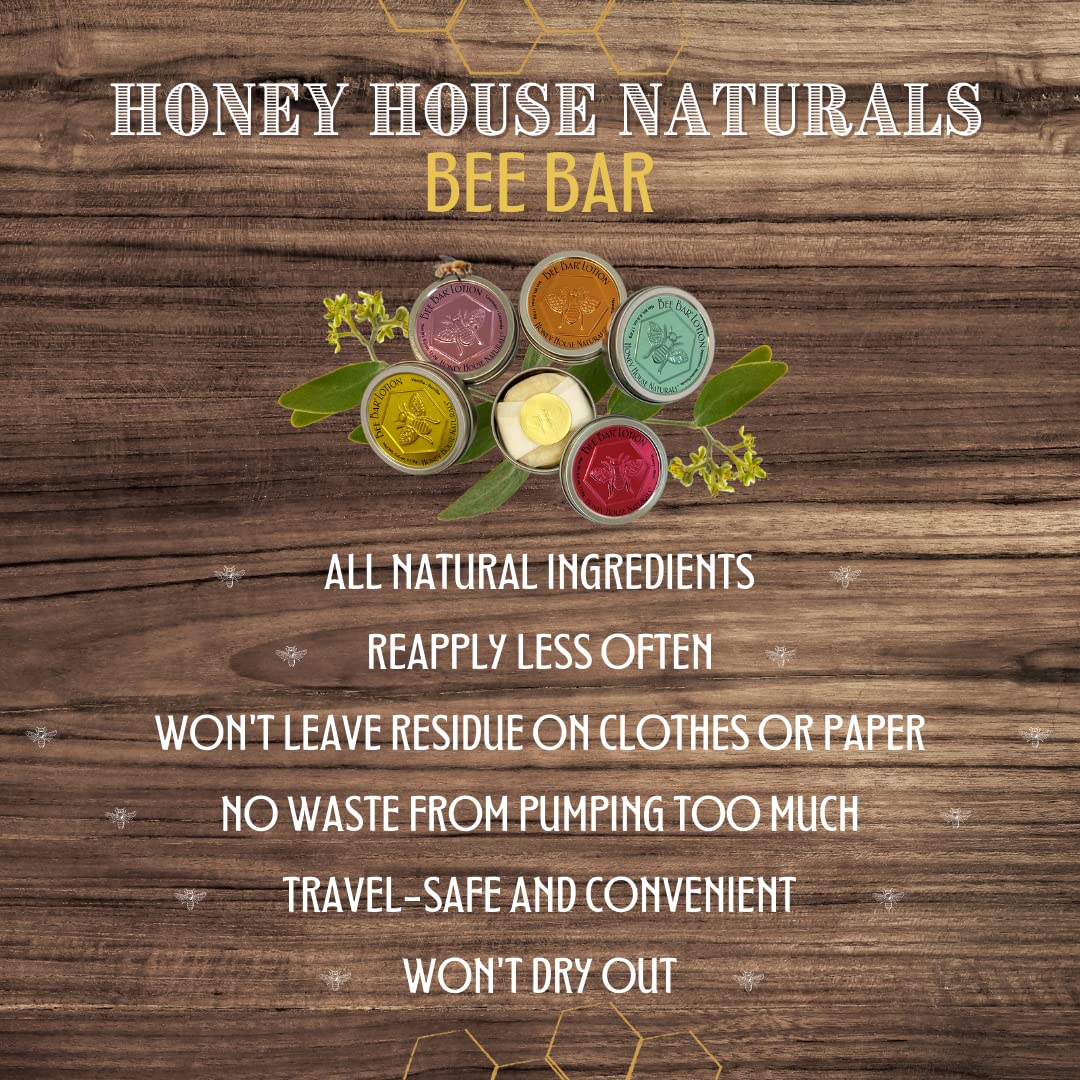 Bee Bar Honey House Naturals Duo – Vanilla - Small 6 Ounce and Large 2 Ounce– All Natural Ultra Moisturizing Lotion Bar Infused with Essential Oils and Butters – Made in USA