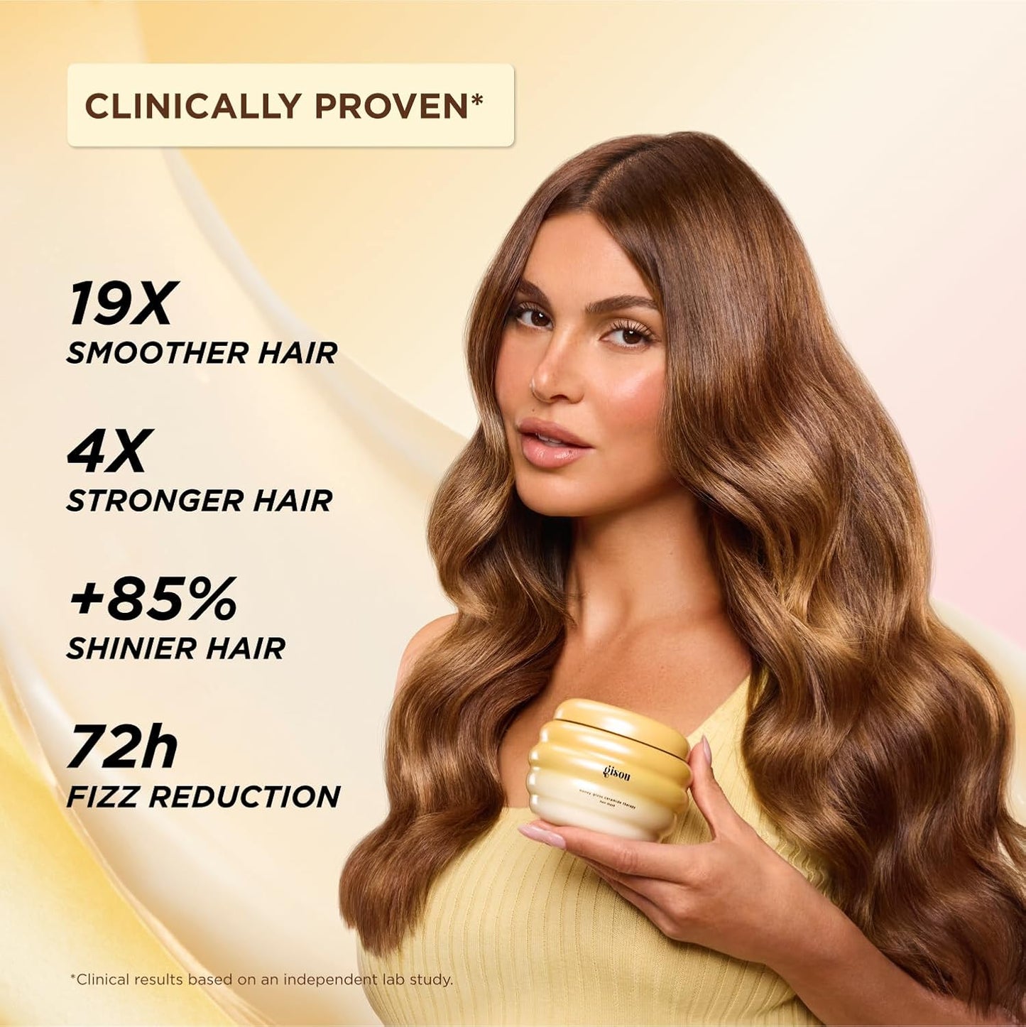 Gisou Honey Gloss Ceramide Therapy Hair Mask, Deep Hydration & Repair, Mirsalehi Honey, Ceramides & Hyaluronic Acid, 4x Stronger Hair & +85% Shine, Suitable for All Hair Type (75ml)