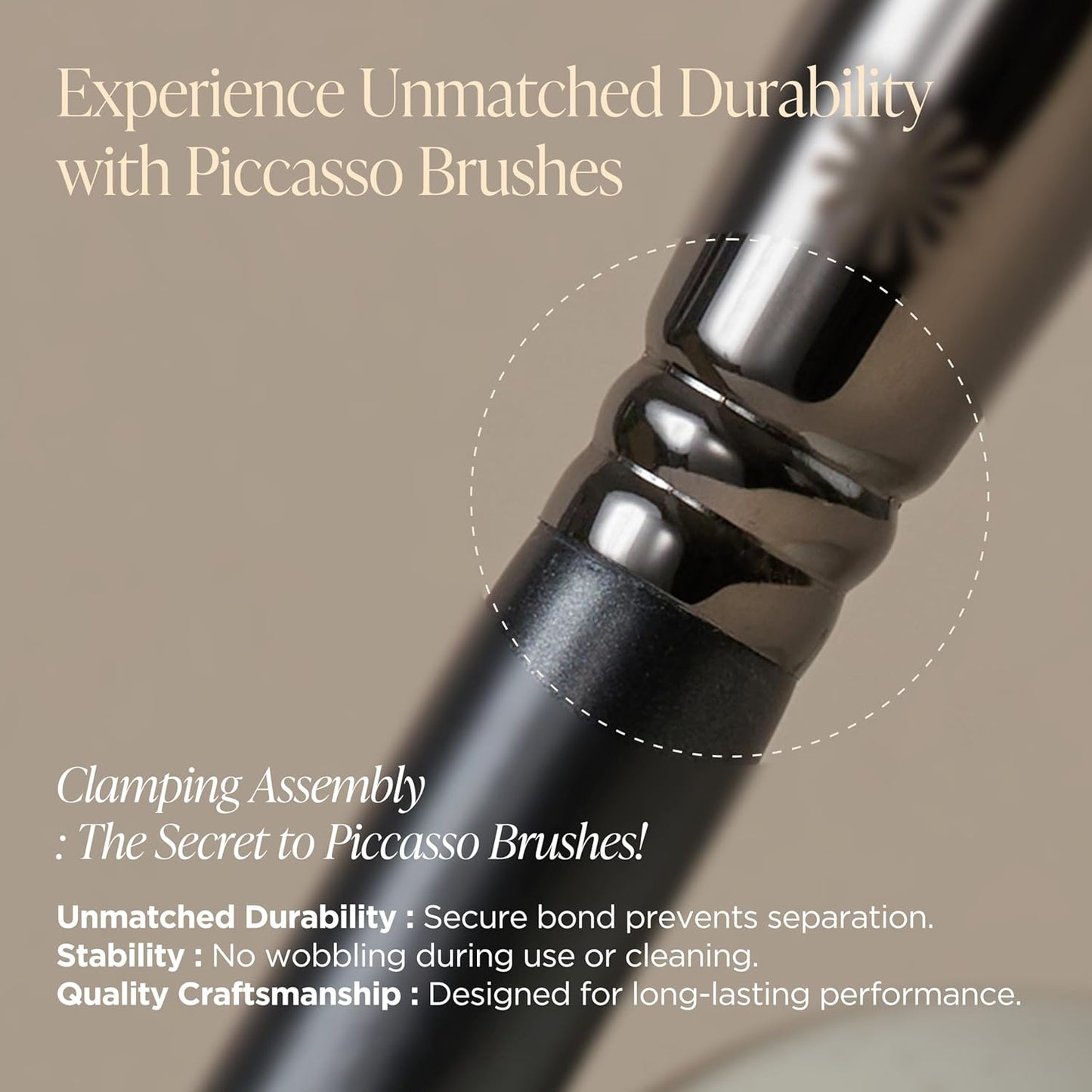 Piccasso 108 Blusher Brush – Soft Gray Squirrel Hair for Smooth and Natural Cheek Makeup, Fluffy Powder Applicator with Excellent Color Payoff, Small Face Brush for Daily Use, Professional Beauty