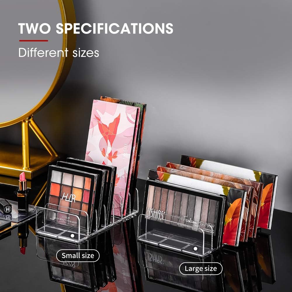 Eyeshadow Makeup Palette Cosmetic Organizer - Waterproof Eyeshadow Organizer for Eye Makeup Palette,Bathroom Countertop,7 Sections (2PCS-Small&Large)