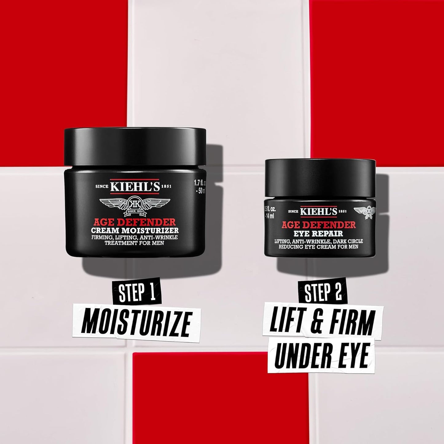 Kiehl's Dad's Age Defenders Skincare Gift Set – 2-Piece Full Size Skincare Set for Men with Firming & Lifting Anti-Aging Moisturizer and Eye Cream for Men, Minimizes Look of Fine Lines and Wrinkles