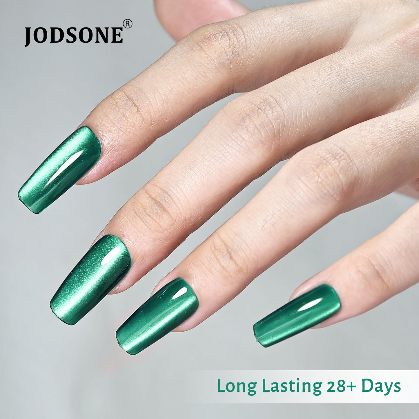 JODSONE 16.5ml Cat Eye Gel Nail Polish Dark Green Single Colors for Holographic Glitter Cat Eye Reflective Translucent Need U V Lamp