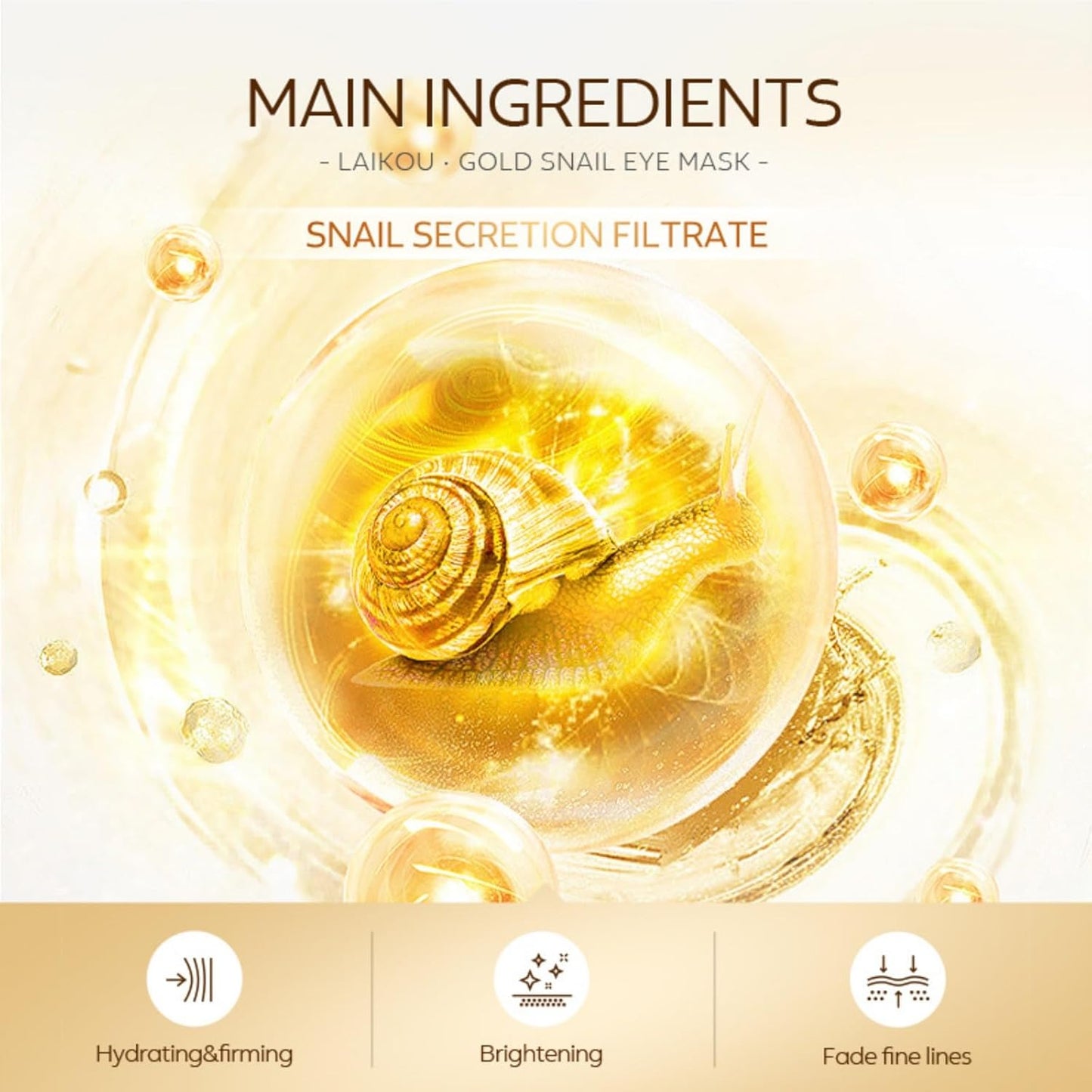 50-Pack Snail Eye Patches with Caffeine & Hyaluronic Acid - Moisturizing Golden Eye Masks for Dark Circles,Puffy Eyes, and Under-Eye Bags - Revitalize Your Skin Care Routine