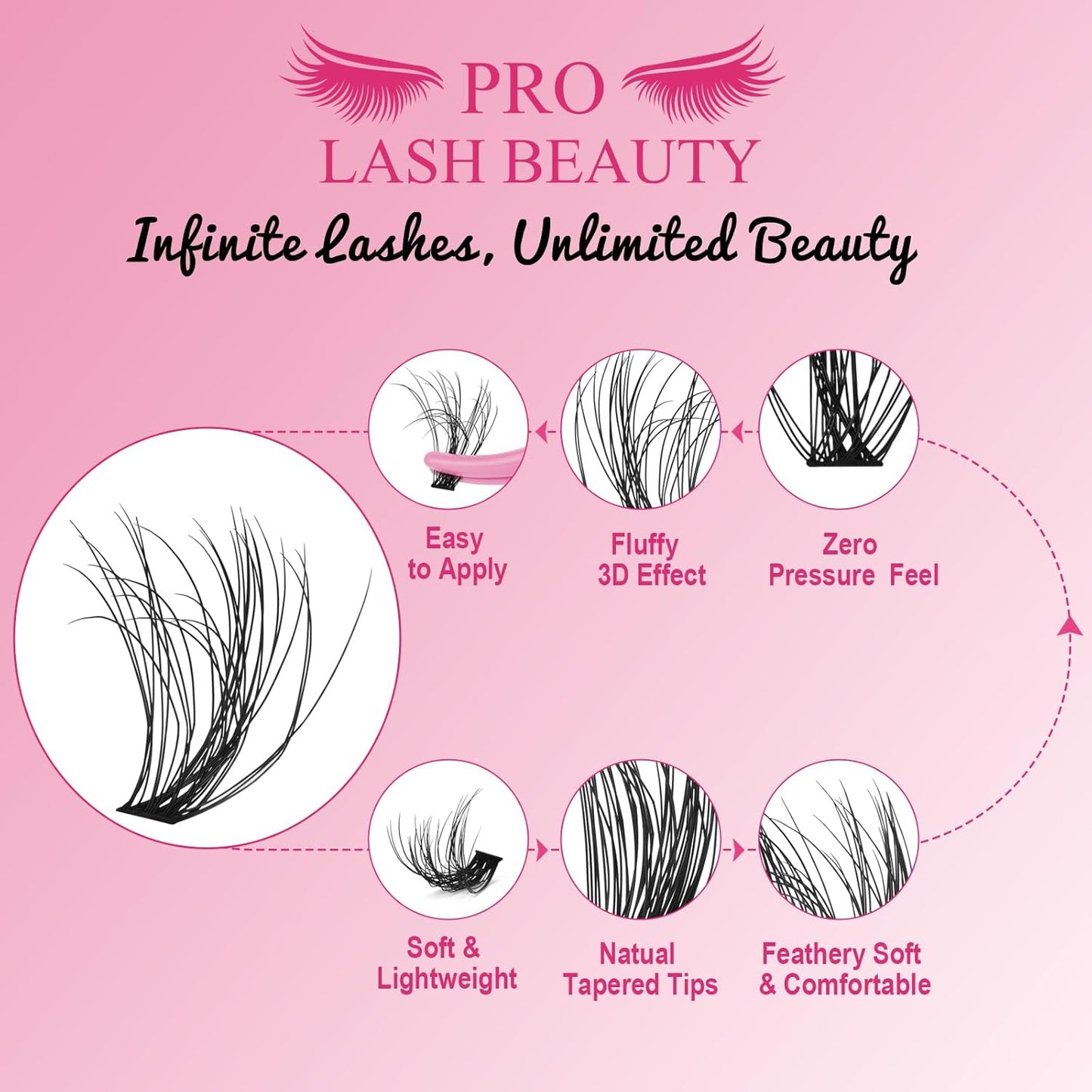 Lash CIusters 320Pcs Individual Lashes 3D Volume Cluster Lashes Natural Look Eyelash Clusters Faux Mink Wispy Lashes 30D-D Mixed DIY Lash Extension (3D Volume-30D-D,8-16mix)