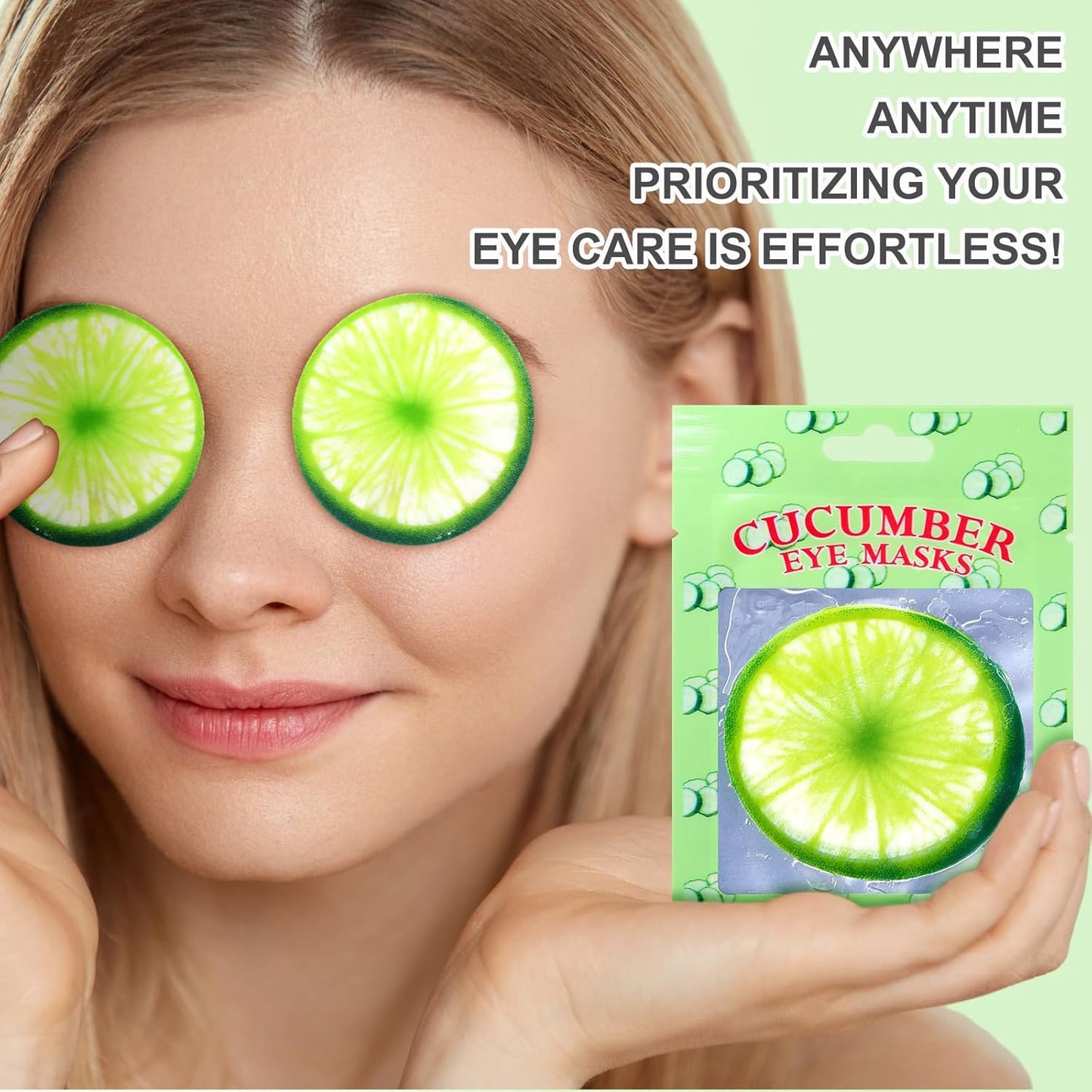 72 Count Eye Pad Cucumber Eye Pads Spa Day Kit Cooling Eye Pads Spa Accessories Face Masks Skincare Spa Party Sleepover Party Supplies Spa Gifts Bulk Party Favor
