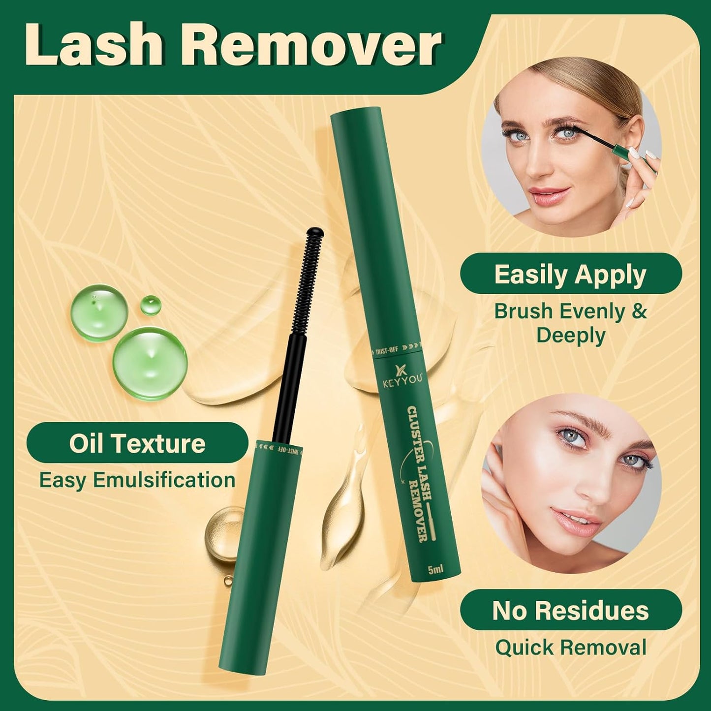 KEYYOU DIY Lash Extension Kit - 280pcs Soft Clusters - 100D Curl - Easy to Apply with Bond, Seal & Remover - At Home