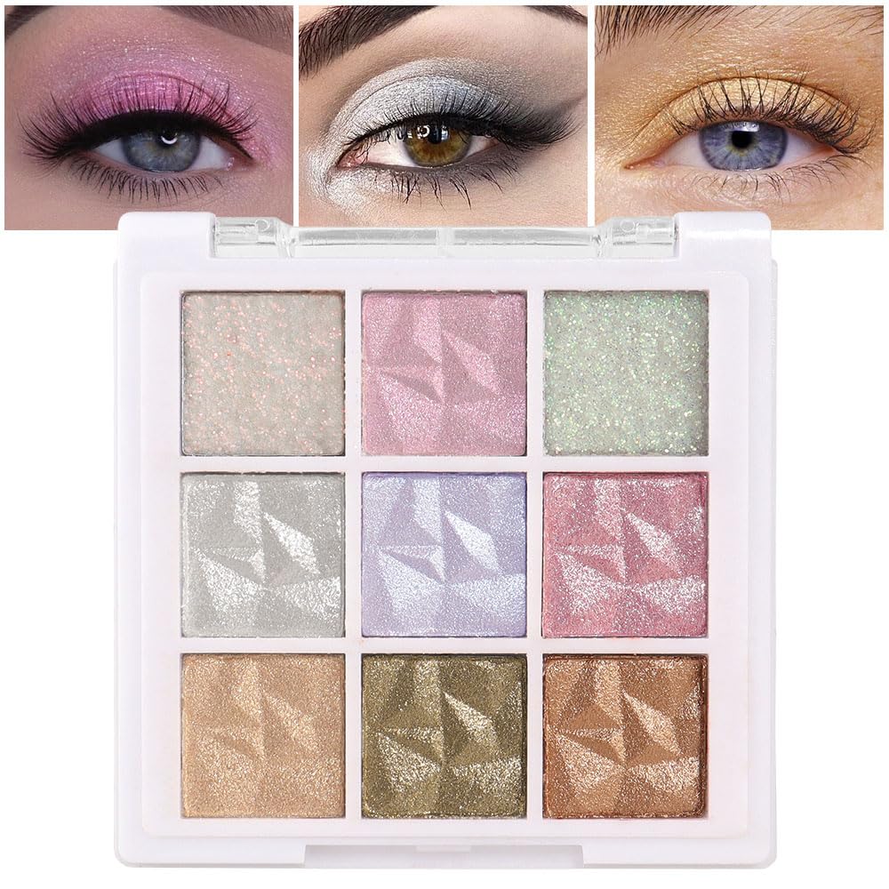 9 Colors Pink Pearl Gold Matte Shimmer Eyeshadow Palette for Eye Makeup,High Pigmented Brown Eye Shadow Primers Powder Palet de sombras de ojos-16#