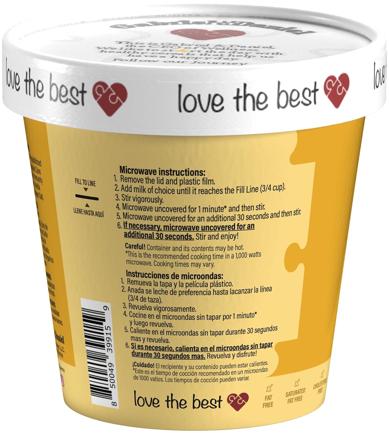 Gabriel & Daniel Gluten Free Instant Cream of Corn – Non-GMO, Pure and Wholesome Hot Cereal – Smooth & Creamy Texture with Vanilla – Microwave Cup for a Nourishing and Easy Breakfast To Go (Pack of 6)