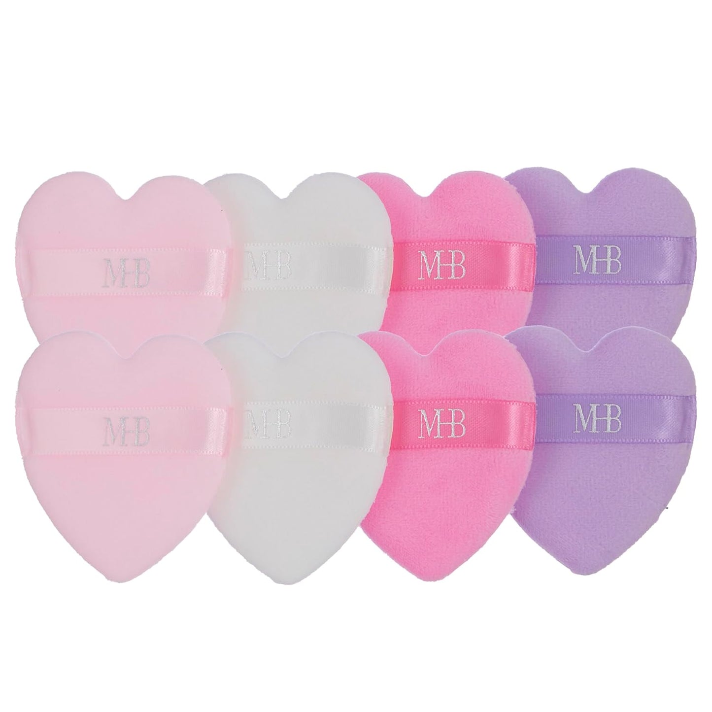 8pc Beauty Buffs Set - Heart Shaped Beauty Blenders Collection, Flawless Finish Makeup Sponges To Blend & Set - Cosmetic Beauty Puff Makeup Applicators Professional Beauty Tools