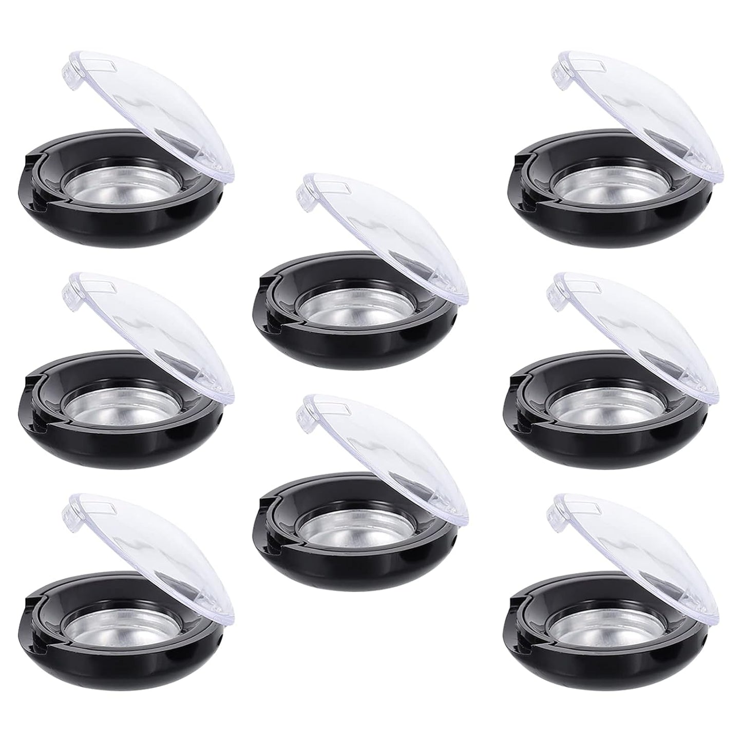 Lurrose Makeup Pallet 8pcs Empty Eyeshadow Trays Round Blusher Case Lipstick Highlighting Powder Make Up Pans Container Cosmetics Sub Package Holder Bulk Highlighters