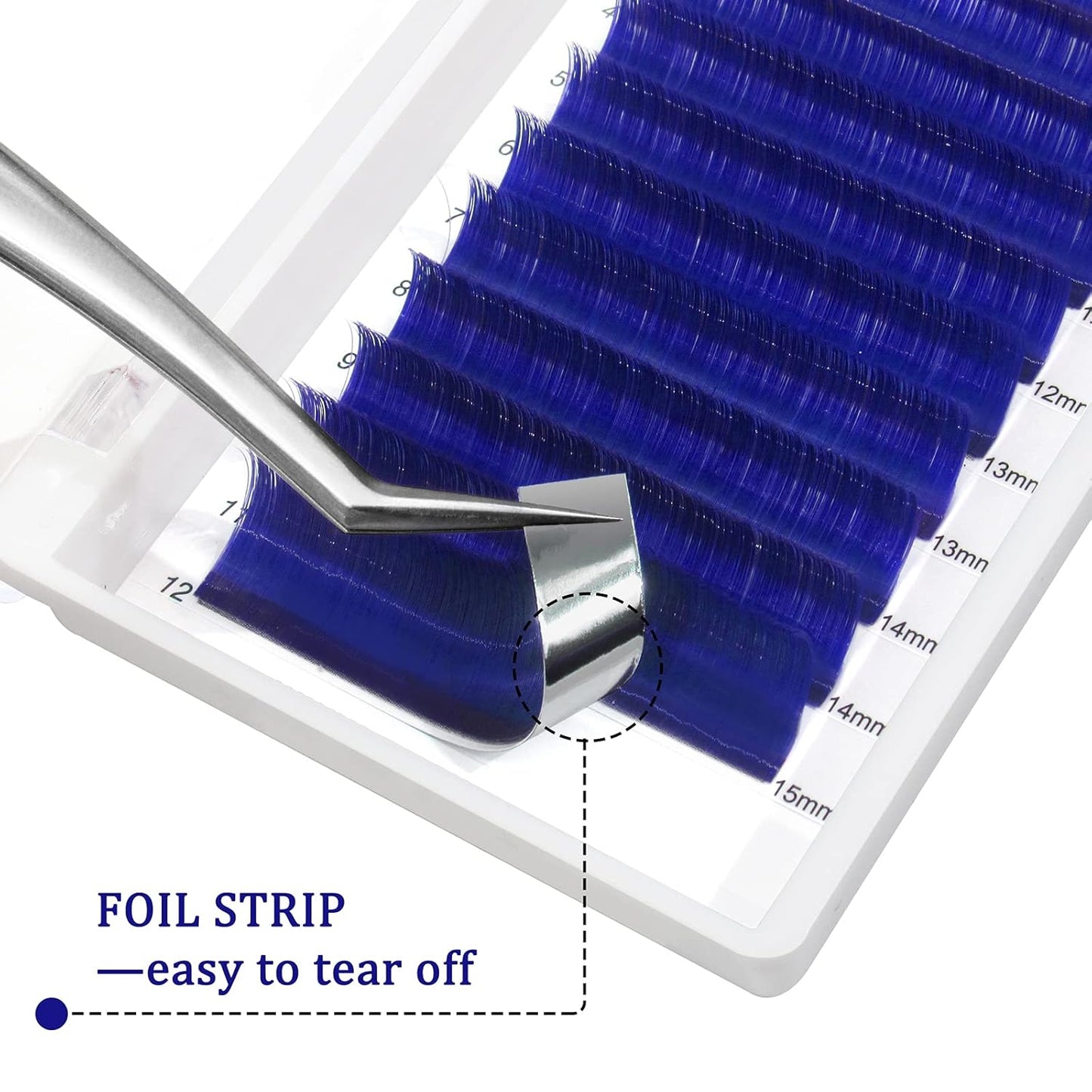 QUEWEL Easy Fan Volume Lashes 0.07 D Curl Blue Volume Eyelash Extensions 9-16mm Mixed Lash Tray Color Lashes Extension Self Fanning (Blue 0.07 D 9-16mm)