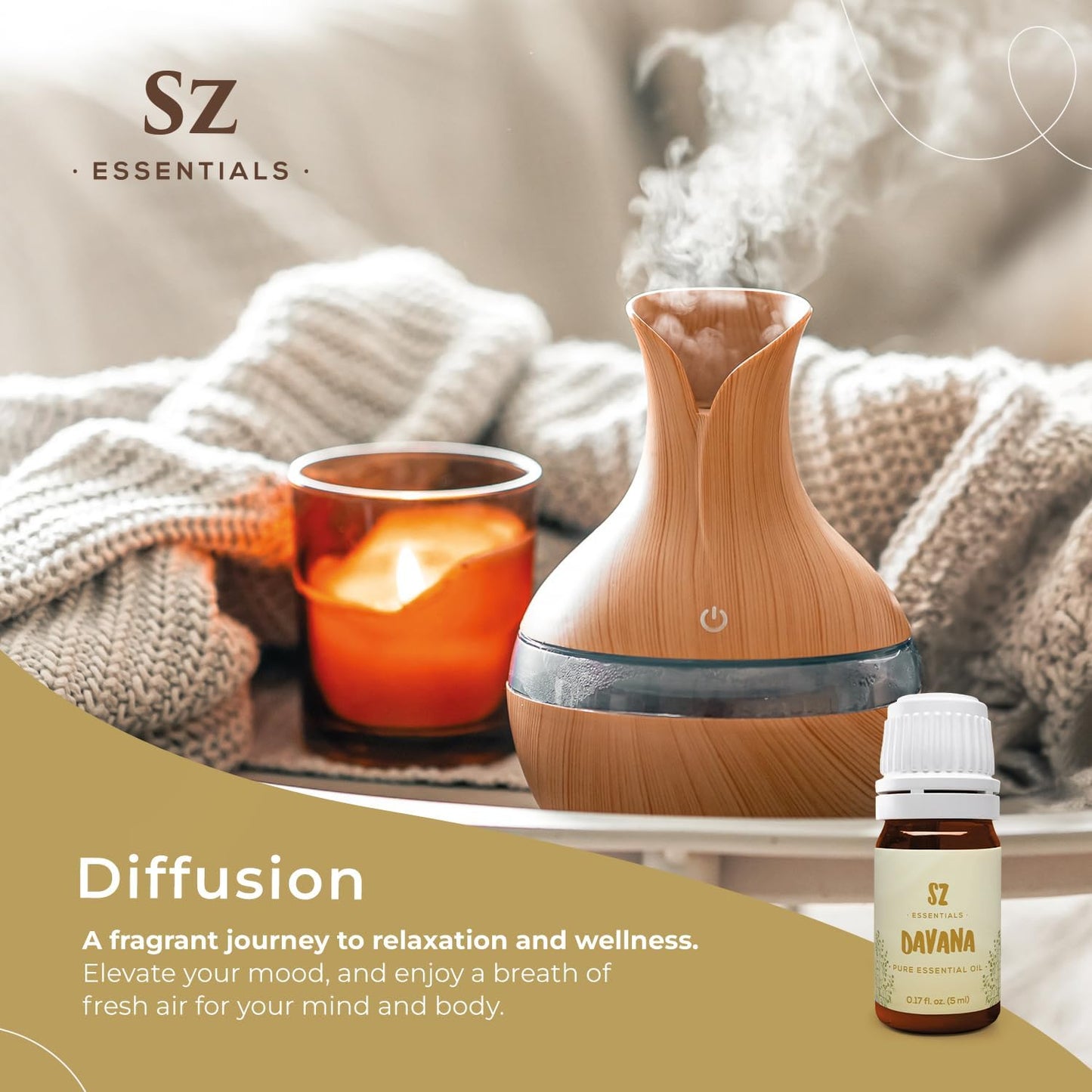 Davana Essential Oil - 100% Pure & Undiluted - Extracted from Artemisia Pallens- Sweet and Sour, Dried-Fruity, and Watermelon-Like Aroma Therapeutic Grade & Vegan - 0.17 oz (5 ml)