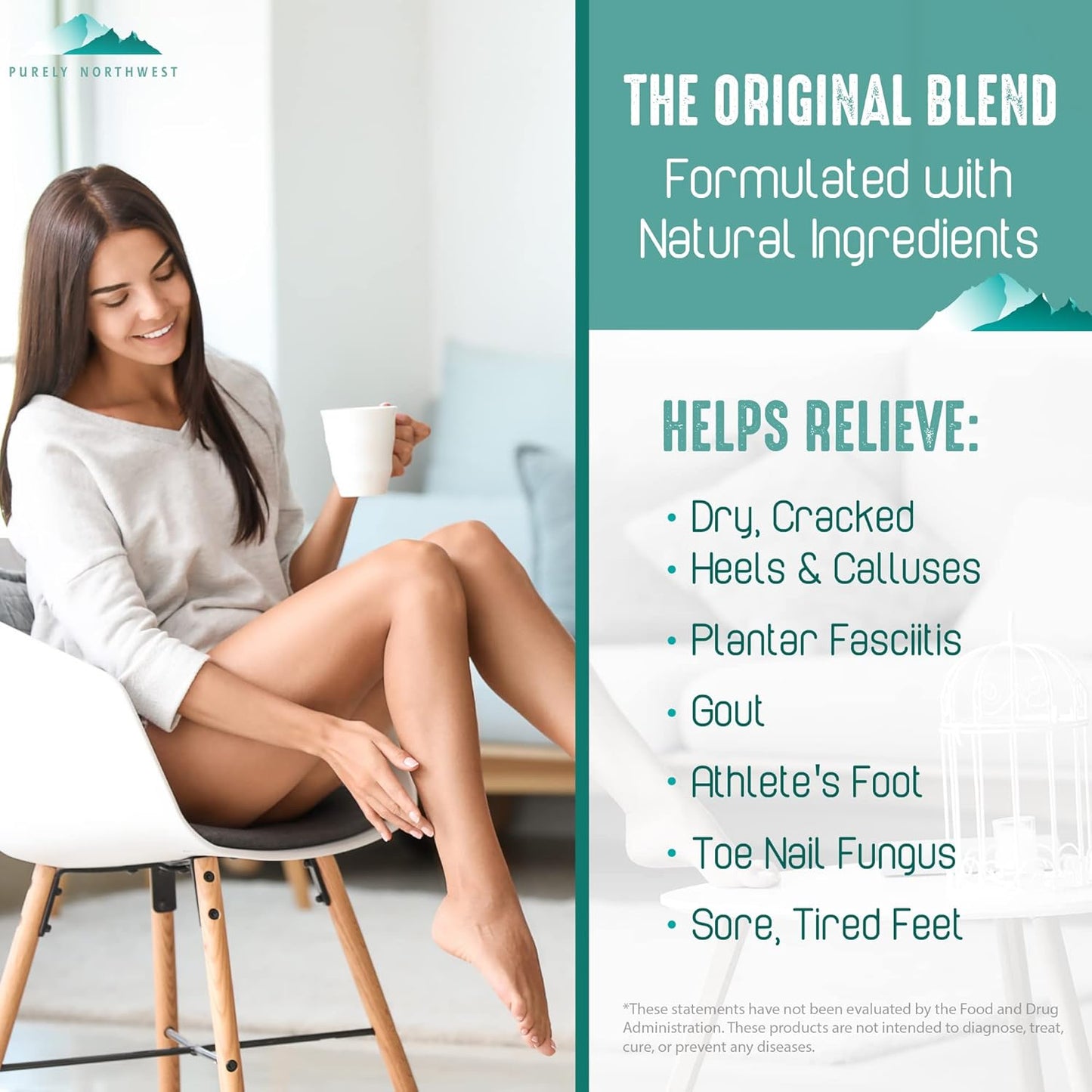 Epsom Salt Tea Tree Foot & Body Soak-Toenail Repair & Ingrown Nails, Athletes Foot Burning & Itching-Stubborn Foot Odor & Softens Callouses-Purely Northwest-USA 2 LB