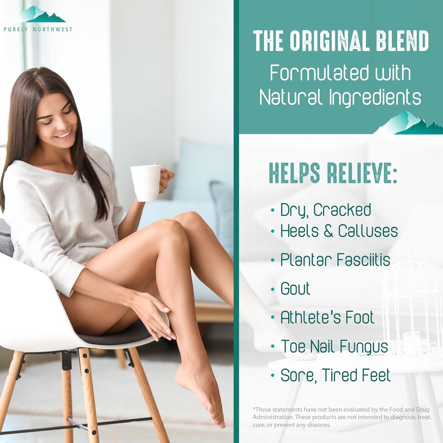 3 Pounds-Tea Tree, Peppermint, Foot Soak | MSM with Epsom Salt Soothes Burning & Itching from Athletes Foot & Foot Odors-Softens Dry Calloused Heels Made by Purely Northwest