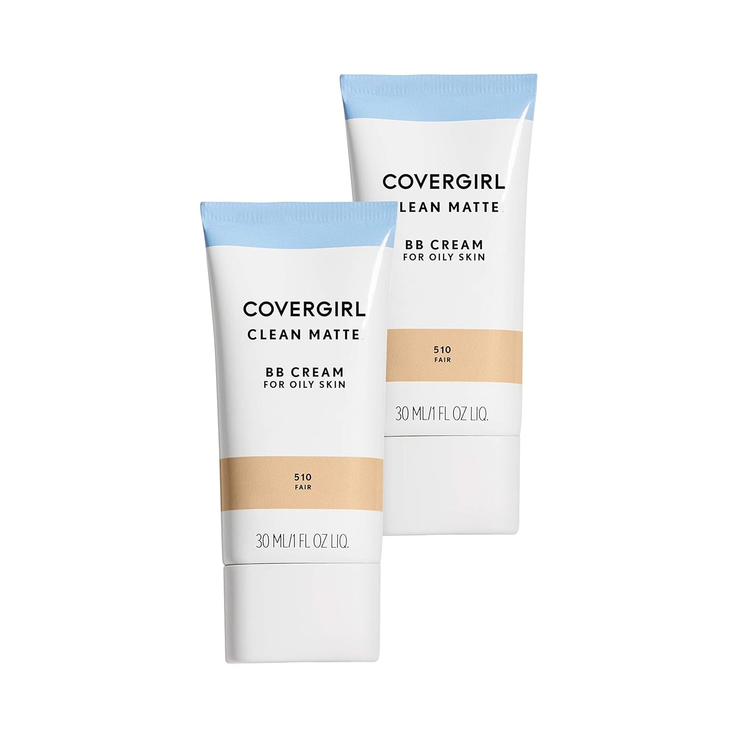 Covergirl Clean Matte BB Cream for Oily Skin, 510 Fair, 1 Fl Oz, Pack of 2 (Packaging May Vary)