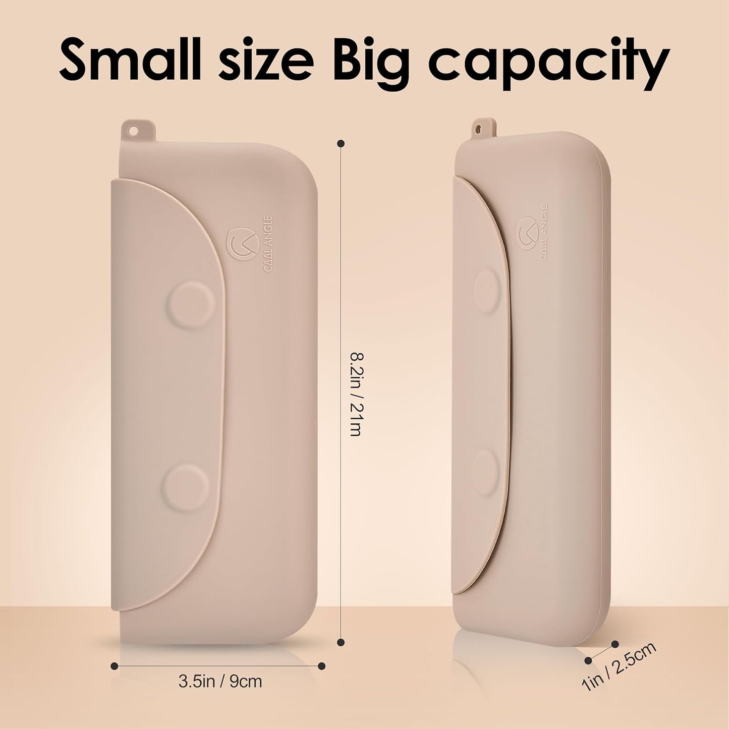 Silicone Makeup Brush Holder Large Travel Makeup Brush Case Original Design Brushes Holder with Magnetic Closure Khaki