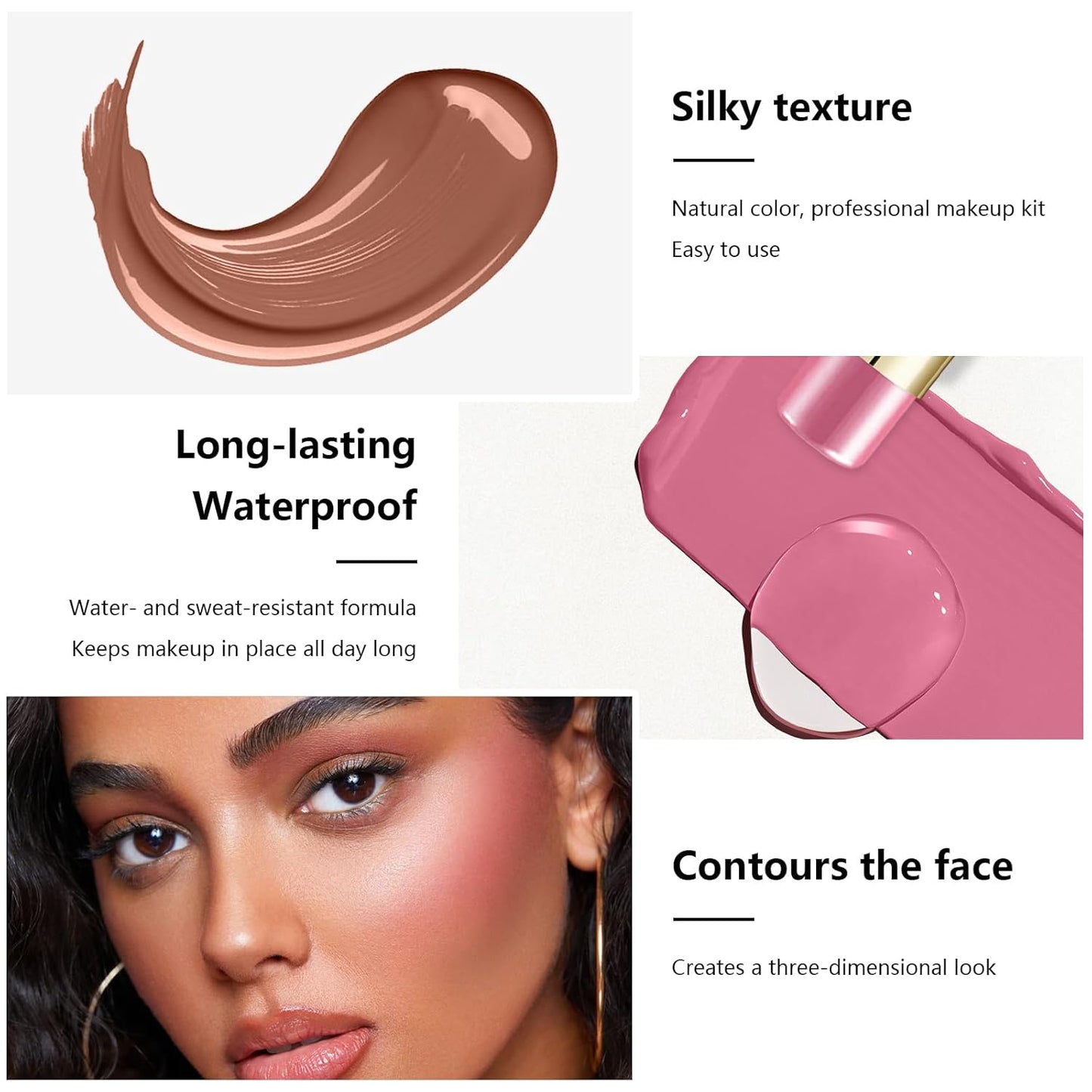 6 Colors Cream Contour Stick Makeup Contour Kit,Double-ended Cream Bronzer Stick for Sculpt, Highlighter Stick,Cream Blush Stick,Lightweight Contour Makeup Kit, Matte & Dewy Finish (SET B)