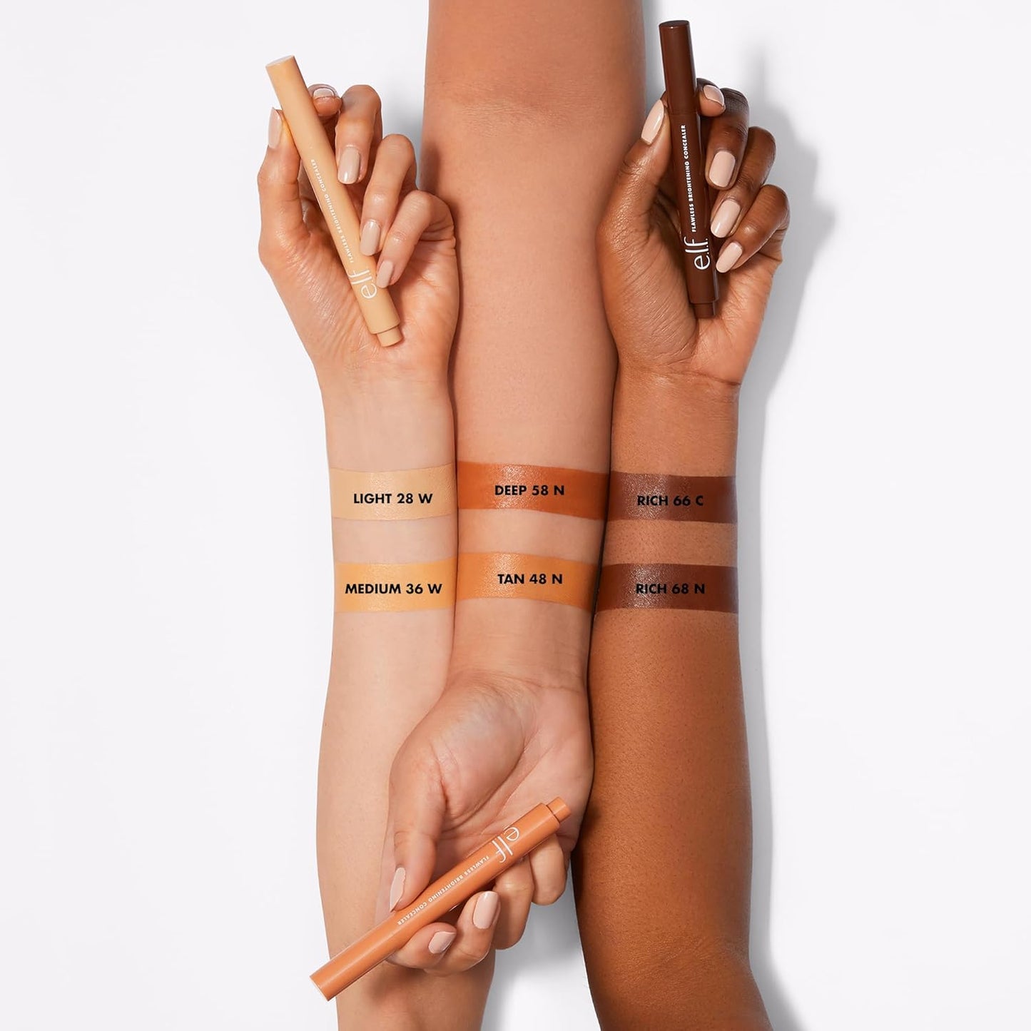 e.l.f. Flawless Brightening Concealer, Illuminating & Highlighting Face Makeup, Conceals Dark Under Eye Circles, Rich 66 C, 0.07 Fl Oz