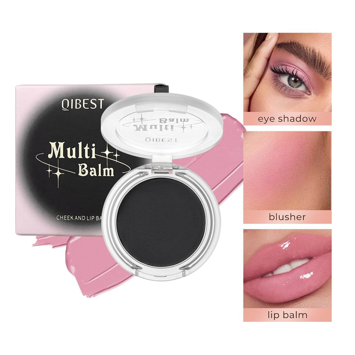 Jolilab Blush Makeup Color Changing Blush Palette Cream Blush Powder Palette Long-Lasting Hydrating Pigment High Impact Buildable Color Smooth Finish for Eyes, Lips & Cheeks(2, pink, 1)