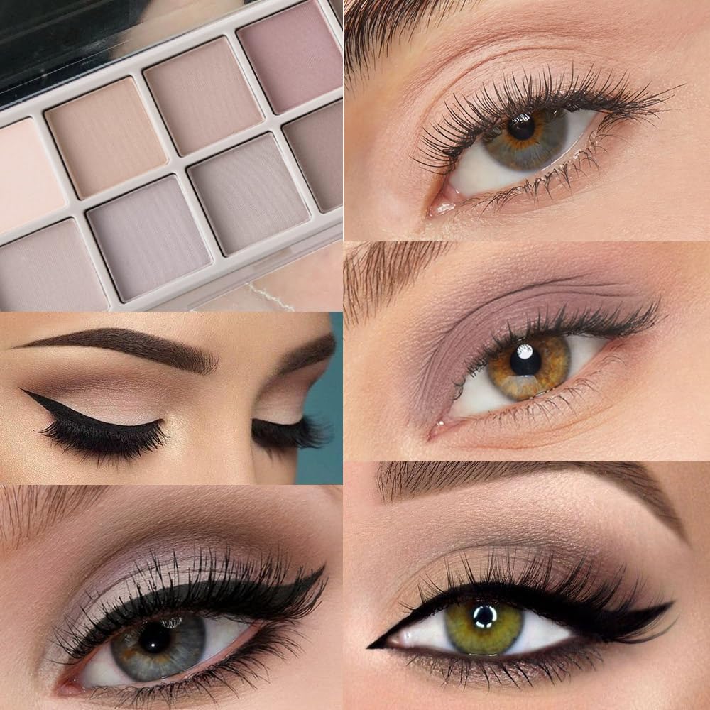 10 Color Matte Neutral Eyeshadow Palette - Neutral Taupe & Grey Brown Shades, Blendable Long-Lasting, Vegan Cruelty-Free Natural Nude Eye Shadow Palette for Women, Professional Makeup Looks