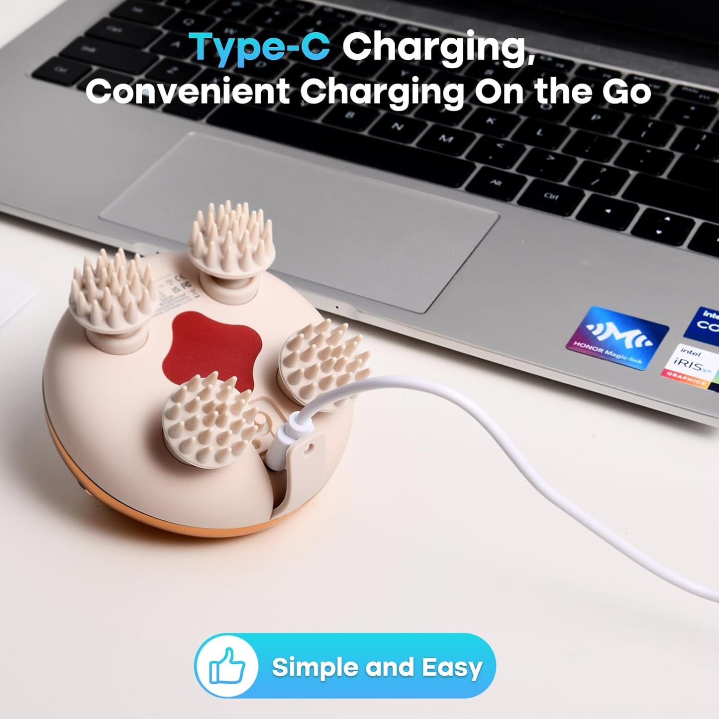 arboleaf Electric Scalp Massager Head Massager Scalp Stress Relax, 5 in 1 Kneading 128 Massage Nodes, Waterproof Hair Massage with 8 Removable Claws Cat Scratcher, Gift for Dad Mom