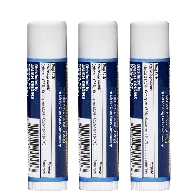 Amish Origins Lip Doc SPF 15 Medicated Lip Balm (2 PACK)- All-Natural Deep Moisturizing Lip Balm, Potent Formula for Chapped and Cracked Lips, All Natural Essential Oils