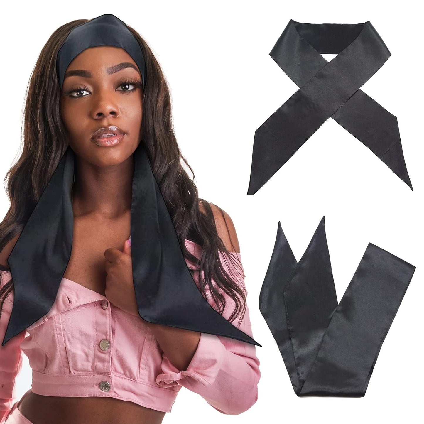 Goiple Edge Control Wax for Women - Strong Hold, Non-greasy Smoother, Strawberry Scent (4oz + Edge Scarf + Hair Bonnet + 2 Edge Brushes)