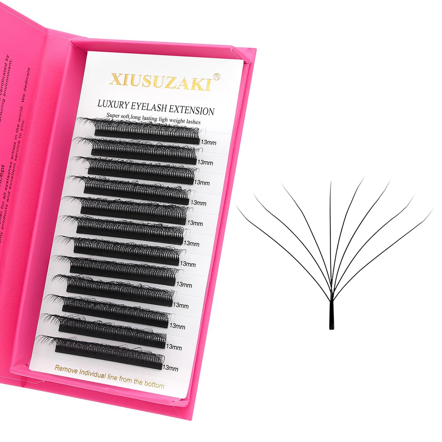 W Lash Extensions 8D Eyelash Extensions W Shape 0.07mm Thickness D Curl Mix 8-15mm Premade Fans Individual Lashes Volume Matte Black 12 Rows Crisscross False Eyelashes(W-8D-0.07-D,8-15mm)