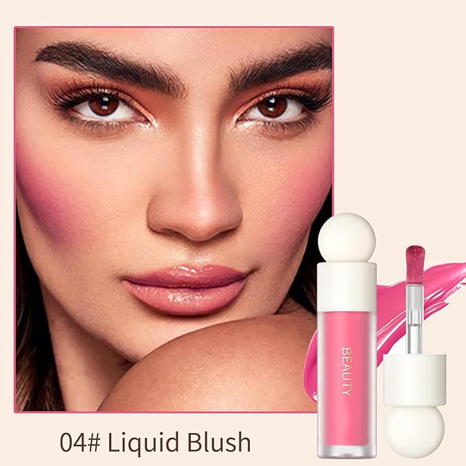 Erinde 3 Colors Liquid Highlighter Blush Contour Set, Natural Matte Face Blush Bronzer, Natural Glossy Liquid Illuminator for Face and Body, Lightweight Blendable Silky Smooth Texture, Cruelty-free