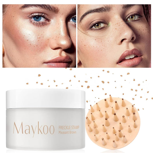 Freckle Stamp Natural Like Freckle Pen Makeup Fake Freckles Cushion Waterproof Long Lasting Quick Dry, Get Sun-kissed Stars Makeup Freckle in One Press, Pleasant Brown (Coffee), 15g